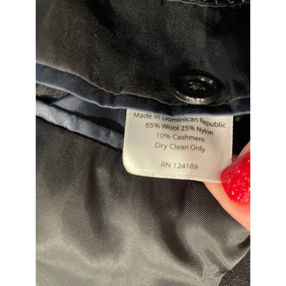 Hathaway Platinum Mens Wool Cashmere Blend Black Overcoat Sz 42R - Picture 6 of 10